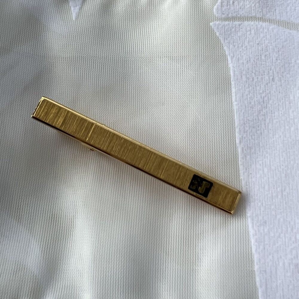 Nina Ricci Necktie Pin Tie Clip Germany Mens Jewelry 22kt Gold Plated Signed